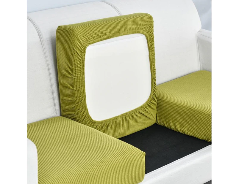 Sofa Cushion Thickened Design Anti-fade High Counts Stretch Couch Seat Slipcover Furniture Accessories-green yellow cross L