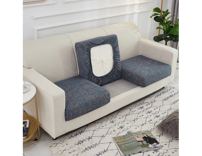 Couch Cushion Grip Design Not Pilling Soft Sofa Stretch Furniture Cushion Cover for Living Room-Colorful Blue L