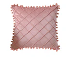 Decorative Pillowcase with Tassel Plush Rhombus Shape Design Cushion Case Household Supplies Hot  Pink