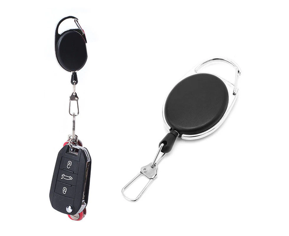 1PC Retractable Reel Key Chain Pull Key ID Card Badge Tag Clip Holder Buckle New