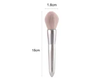 Cosmetic Brush Professional Easy to Clean Soft Comfortable Eco-friendly Makeup Tool Silver Color Tube Loose Powder Makeup Brush for Daily Life