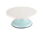 Cake Turntable Food Grade Low Noise Plastic Rotating Anti-skid Round Cake Stand for Home-Cyan