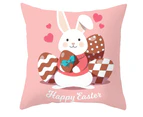 Bunny Easter Print Pillowcase Rabbit Sofa Cushion Protective Cover Decor Gift-#10