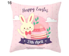 Bunny Easter Print Pillowcase Rabbit Sofa Cushion Protective Cover Decor Gift-#16
