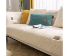 Autumn Winter Thick Sofa Couch Cover Living Room Pad Cushion Mat Household Decor-Beige White