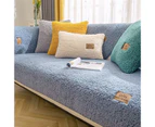 Autumn Winter Thick Sofa Couch Cover Living Room Pad Cushion Mat Household Decor-Light Blue
