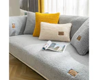 Autumn Winter Thick Sofa Couch Cover Living Room Pad Cushion Mat Household Decor-Light Grey