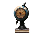 Desk Clock Multi-functional Save Change Personality Retro Resin Globe Shape Piggy Bank Ornament for Bedroom