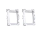 2Pcs Photo Frames  Anti-deformed Vintage Resin European Style Mini Picture Frame Background Decoration for Gift