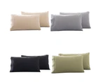 2Pcs King Queen Stylish Solid Color Bed Pillow Case Cushion Cover Bedroom Decor Queen Navy Blue