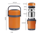 1 Set 1.6/2.0L Insulation Bucket Stackable Large Capacity Rust-proof Detachable Lunch Box Multilayer Electric Thermostatic Lunch Box for Office