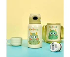 1 Set 500ML Vacuum Cup with Cup Cover Stainless Steel Traveling Outdoor Water Drink Kids Insulated Tumbler for Office