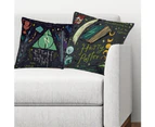 Harry Potter Cartoon Pattern Watercolor Pillowcase Zipper Pillow Cushion Cover-1#