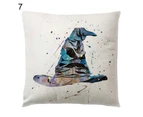 Harry Potter Cartoon Pattern Watercolor Pillowcase Zipper Pillow Cushion Cover-7#