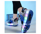 Roller Skate Sneaker Wheeled rechargeable LED Flash Light Sneakers Roller Skate Shoes For Kids With Double Wheel White