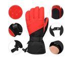1 Pair Ski Touch Screen Warm Snowboard Gloves Waterproof Thermal Snow Mittens-Black Red