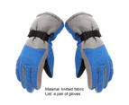 1 Pair Adjustable Snowboard Gloves Comfortable to Wear Unisex Kids Waterproof Breathable Snowboard Gloves for Children-Blue