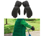 1 Pair Adjustable Snowboard Gloves Comfortable to Wear Unisex Kids Waterproof Breathable Snowboard Gloves for Children-Black