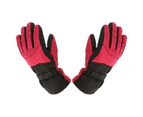 1 Pair Adjustable Snowboard Gloves Comfortable to Wear Unisex Kids Waterproof Breathable Snowboard Gloves for Children-Rose Red