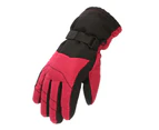 1 Pair Adjustable Snowboard Gloves Comfortable to Wear Unisex Kids Waterproof Breathable Snowboard Gloves for Children-Rose Red