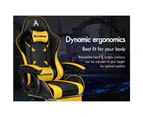 ALFORDSON Gaming Office Chair Massage Racing Computer Seat Footrest Leather Yellow