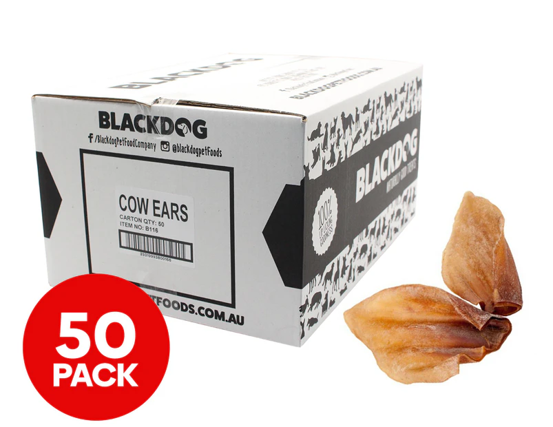 Blackdog Cow Ears Dog Treats 50pk