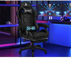 ALFORDSON Gaming Office Chair Racing Massage Computer Seat Footrest Leather Black