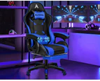 ALFORDSON Gaming Office Chair Massage Racing Computer Seat Footrest Leather Blue