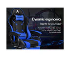 ALFORDSON Gaming Office Chair Massage Racing Computer Seat Footrest Leather Blue