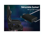 ALFORDSON Gaming Office Chair Racing Massage Computer Seat Footrest Leather Black