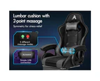 ALFORDSON Gaming Office Chair Massage Racing Computer Seat Footrest Leather Grey