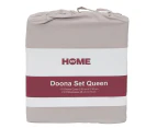 My home microfibre doona set queen taupe
