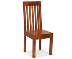 Dining Chairs 2 pcs Solid Wood with Honey Finish Modern