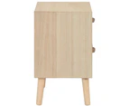 Bedside Cabinet with 2 Drawers 40x30x49.5 cm Solid Pinewood Bedside Table