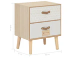 Bedside Cabinet with 2 Drawers 40x30x49.5 cm Solid Pinewood Bedside Table