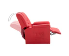 Reclining Chair Red Faux Leather