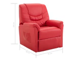 Reclining Chair Red Faux Leather