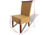 Dining Chairs 6 pcs Brown Natural Rattan