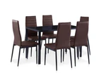 Seven Piece Dining Set Brown