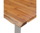 vidaXL Dining Table 140x80x75 cm Solid Acacia Wood and Stainless Steel