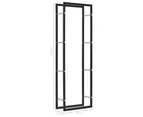 Firewood Rack Black 50x20x150 cm Steel