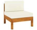 8 Piece Garden Lounge Set with Cream White Cushions Acacia Wood OUTDOOR