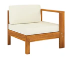 7 Piece Garden Lounge Set with Cream White Cushions Acacia Wood OUTDOOR
