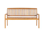 vidaXL Stacking Garden Bench with Cushion 159 cm Solid Teak Wood