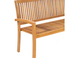 vidaXL Stacking Garden Bench with Cushion 159 cm Solid Teak Wood