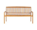 vidaXL Stacking Garden Bench with Cushion 159 cm Solid Teak Wood