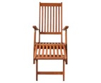 vidaXL Outdoor Deck Chair with Footrest and Cushion Solid Acacia Wood