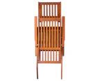 Outdoor Deck Chair with Footrest and Cushion Solid Acacia Wood