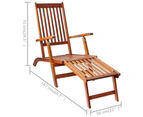 vidaXL Outdoor Deck Chair with Footrest and Cushion Solid Acacia Wood