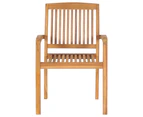 Stacking Garden Chairs 4 Pcs Solid Teak Wood - 6